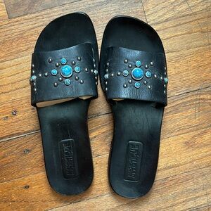 Beaded flat sandals